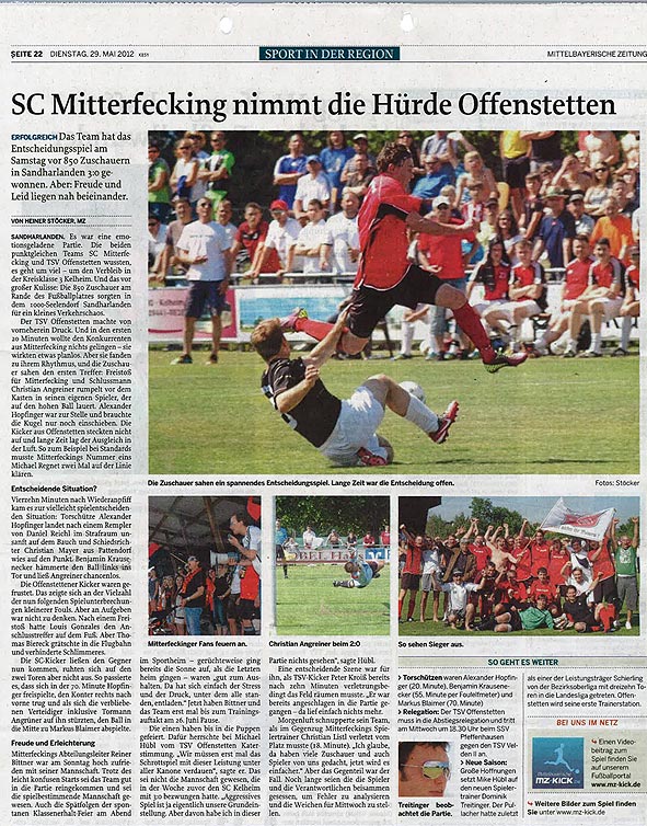 Entscheidungsspiel um den Verbleib in der Kreisklasse Entscheidungsspiel um den Verbleib in der Kreisklasse